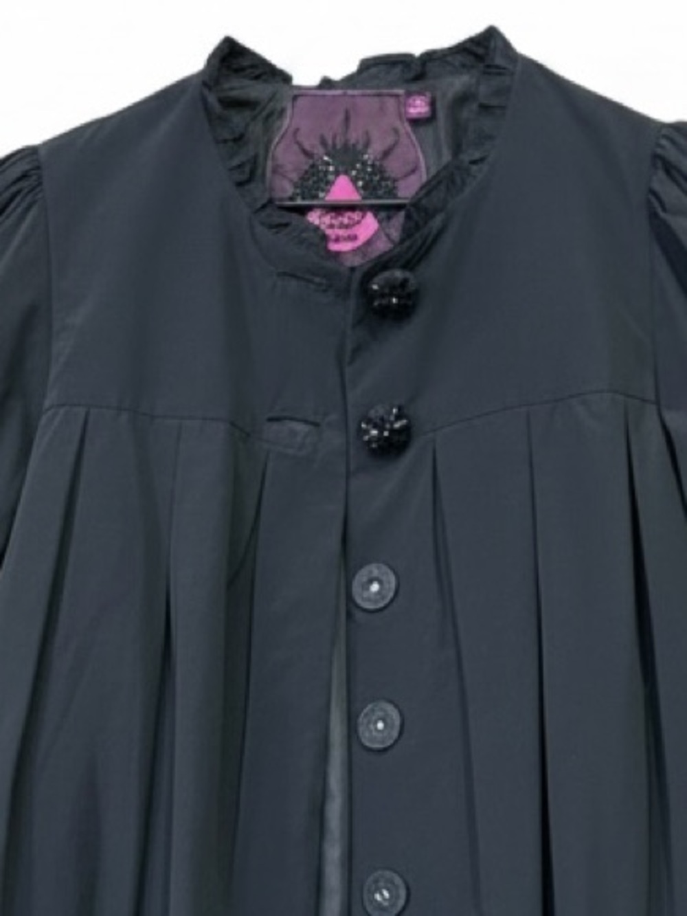 Twelve by Twelve Los Angeles Avant-Garde Mini Bubble Hem Coat Black Size Medium - Picture 4 of 10